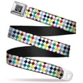 thumbnail image 1 of Buckle-Down Belt, Seatbelt Buckle Belt, Diamonds White Multi Color, 34 to 52 Inches, 1 of 9
