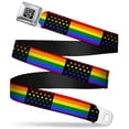 thumbnail image 1 of Buckle-Down Belt, Seatbelt Buckle Belt, Flag American Pride Rainbow Black, 30 to 44 Inches, 1 of 9