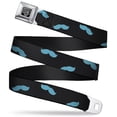 thumbnail image 1 of Buckle-Down Belt, Seatbelt Buckle Belt, Mustaches Scattered Black Turquoise, 34 to 52 Inches, 1 of 9