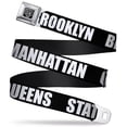 thumbnail image 1 of Buckle-Down Belt, Seatbelt Buckle Belt, New Yorks Five Burroughs Bold Black White, Youth 22 to 32 Inches, 1 of 9
