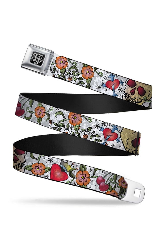 Belt, Seatbelt Buckle Belt, Only God Can Judge Me Close Up White, 34 to 52 Inches