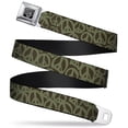 thumbnail image 1 of Buckle-Down Belt, Seatbelt Buckle Belt, Peace Brown Olive, 30 to 44 Inches, 1 of 9