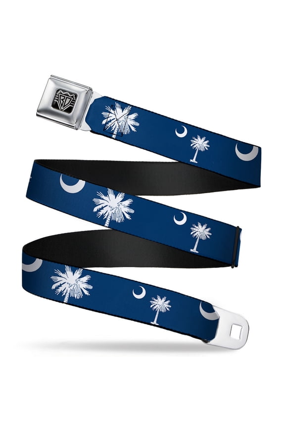 Belt, Seatbelt Buckle Belt, South Carolina Flags Scattered, Youth 22 to 32 Inches