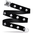 thumbnail image 1 of Buckle-Down Belt, Seatbelt Buckle Belt, Spade Black White, 34 to 52 Inches, 1 of 9