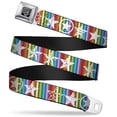 thumbnail image 1 of Buckle-Down Belt, Seatbelt Buckle Belt, Stars Lines Gray Multi Color White, 30 to 44 Inches, 1 of 9
