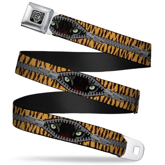 Buckle-Down Belt, Seatbelt Buckle Belt, Tiger Eyes, 34 to 52 Inches