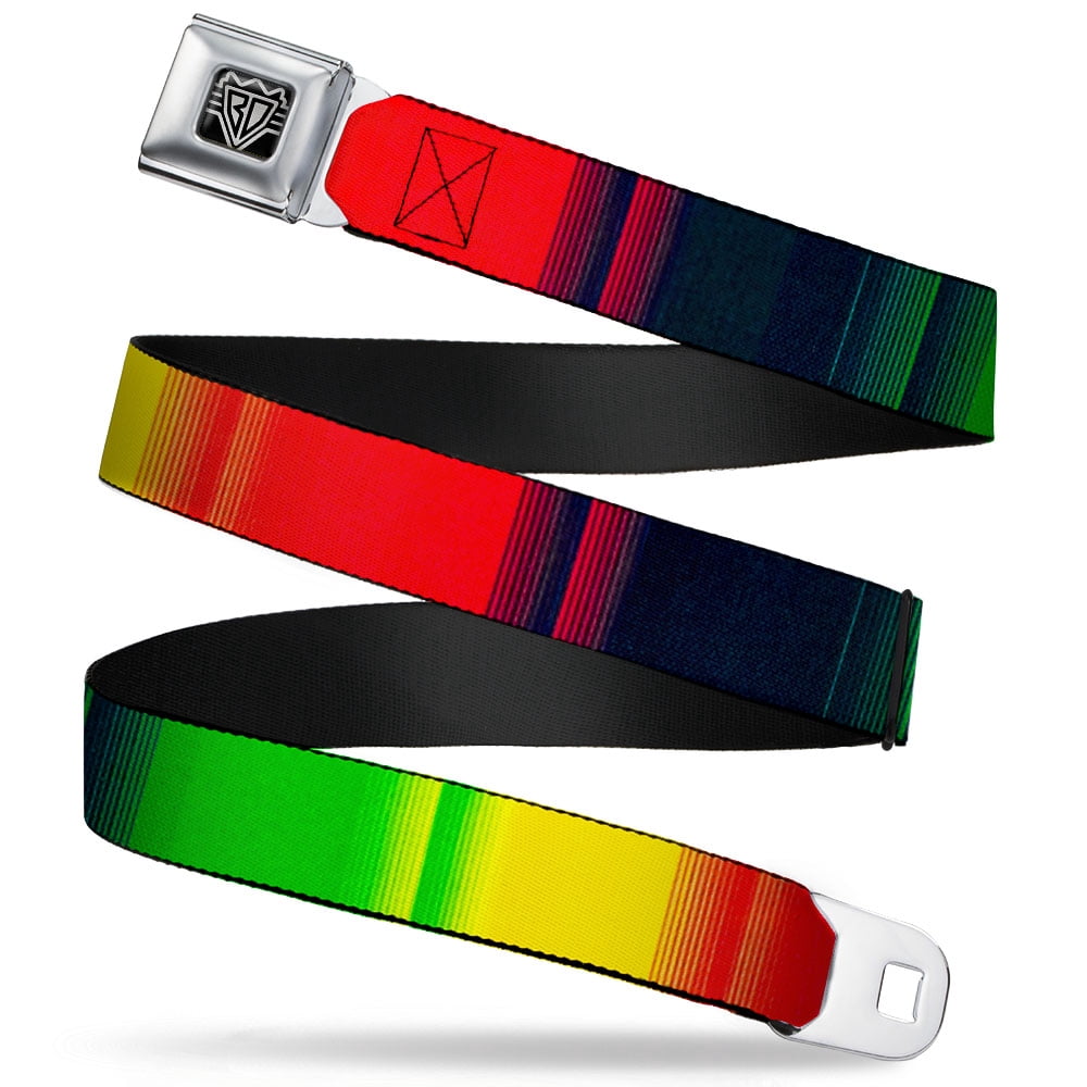 Buckle-Down Belt, Seatbelt Buckle Belt, Zarape Vertical Rasta, 30 to 44 ...