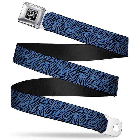Buckle-Down Belt, Seatbelt Buckle Belt, Zebra Turquoise, 30 to 44 Inches