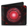thumbnail image 1 of DC Comics Wallet, Bifold, Cyborg C Icon Text Abstract Black Reds Grays, Vegan Leather, 1 of 5