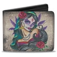 thumbnail image 1 of Sexy Ink Girls Wallet, Bifold, Muerta, Vegan Leather, 1 of 5