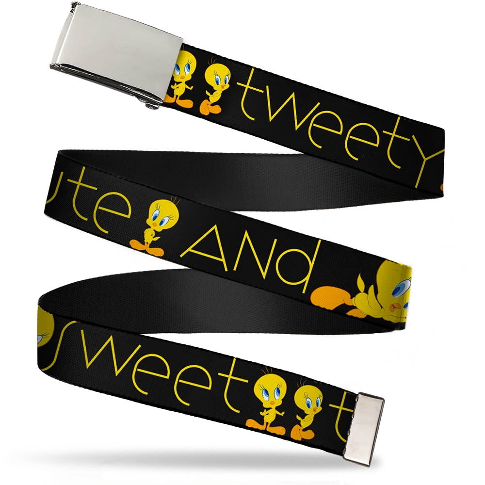 Tweety Bird Kids' Web Belt - 1.0" Wide Military Style Belt With Cartoon Character Design