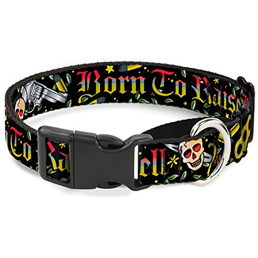 buckle-down "born to raise hell black" martingale dog collar