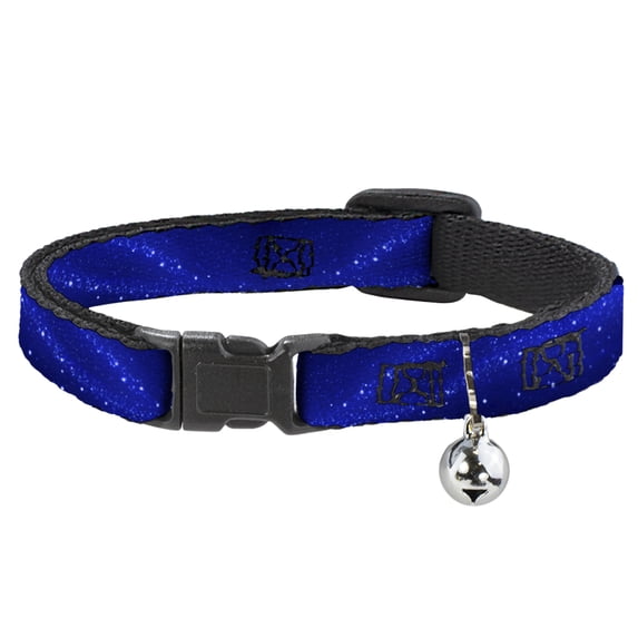 Buckle-Down Breakaway Cat Collar With Bell, Plastic Clip, Easy Adjustable, Galaxy Arch Blues White, 8.5 to 12 Inches 0.5 Inch Wide