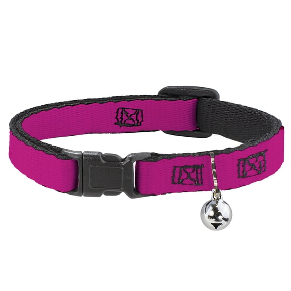 Buckle-Down Breakaway Cat Collar With Bell, Plastic Clip, Easy Adjustable, Hot Pink PMS 219, 8.5 to 12 Inches 0.5 Inch Wide