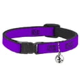 thumbnail image 1 of Buckle-Down Breakaway Cat Collar With Bell, Plastic Clip, Easy Adjustable, Neon Purple, 8.5 to 12 Inches 0.5 Inch Wide, 1 of 4