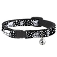 thumbnail image 1 of Buckle-Down Breakaway Cat Collar With Bell, Plastic Clip, Easy Adjustable, Owl Expressions Black White, 8.5 to 12 Inches 0.5 Inch Wide, 1 of 4