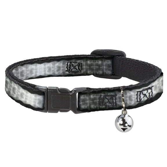 Buckle-Down Breakaway Cat Collar With Bell, Plastic Clip, Easy Adjustable, Spinal X Ray Black White, 8.5 to 12 Inches 0.5 Inch Wide