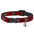 thumbnail image 1 of Buckle-Down Breakaway Cat Collar With Bell, Plastic Clip, Easy Adjustable, Tennessee Flag Stars Close Up Distressed, 8.5 to 12 Inches 0.5 Inch Wide, 1 of 4