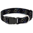 thumbnail image 1 of Buckle-Down Pet Collar, Dog Collar Plastic Buckle, Bubbles Black Iridescent Multi Color, 16 to 23 Inches 1.5 Inch Wide, 1 of 8