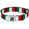 thumbnail image 1 of Buckle-Down Pet Collar, Dog Collar Metal Seatbelt Buckle, Italy Flags, 15 to 24 Inches 1.0 Inch Wide, 1 of 7