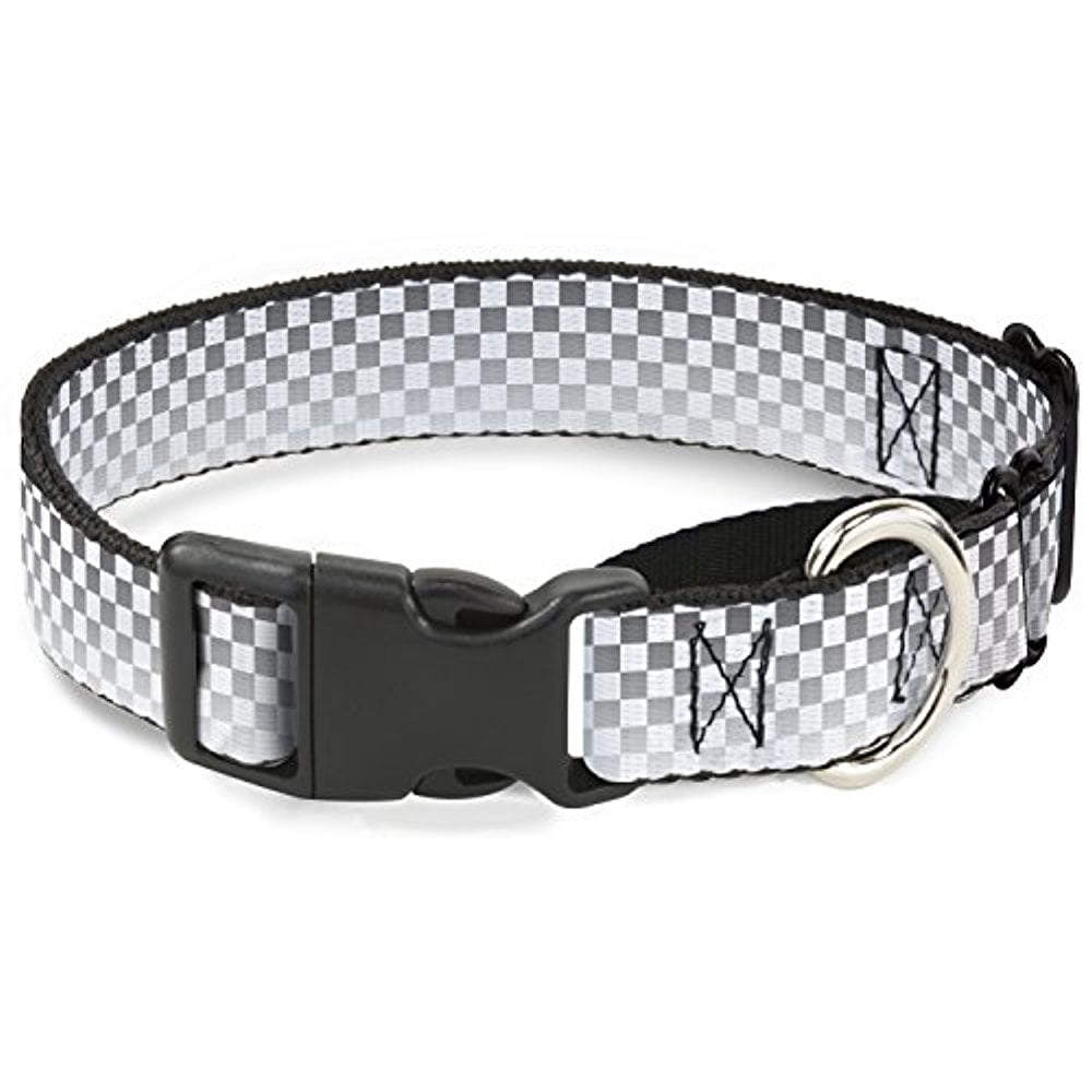 Buckle-Down Checker Black White Fade Out Martingale Dog Collar