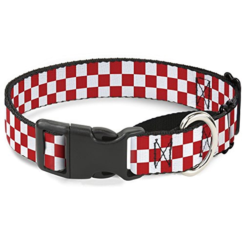Buckle-Down Checker Red White Martingale Dog Collar