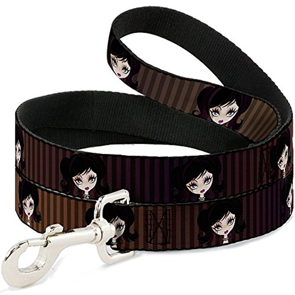 Buckle-Down DL-W30349-N Narrow 0.5" Cutesy Girl Dog Leash