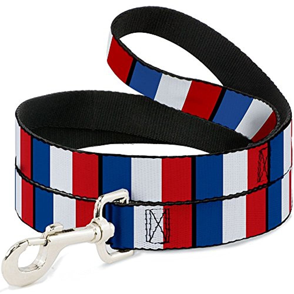 Buckle-Down DL-W30619-N Narrow 0.5" France Flags Dog Leash