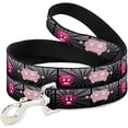 thumbnail image 1 of Buckle-Down DL-W30830-N Narrow 0.5" Hot Beat Bot Pink Dog Leash, 1 of 1