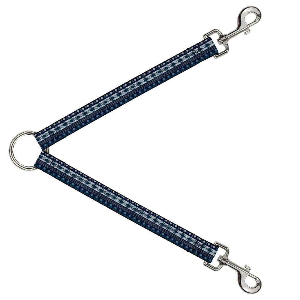 Buckle-Down DLS-W30148 Aztec4 Blues/White/Gray Leash Splitter, 1' Wide - 30' Length