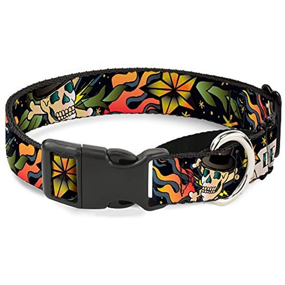 buckle-down "death or glory black" martingale dog collar