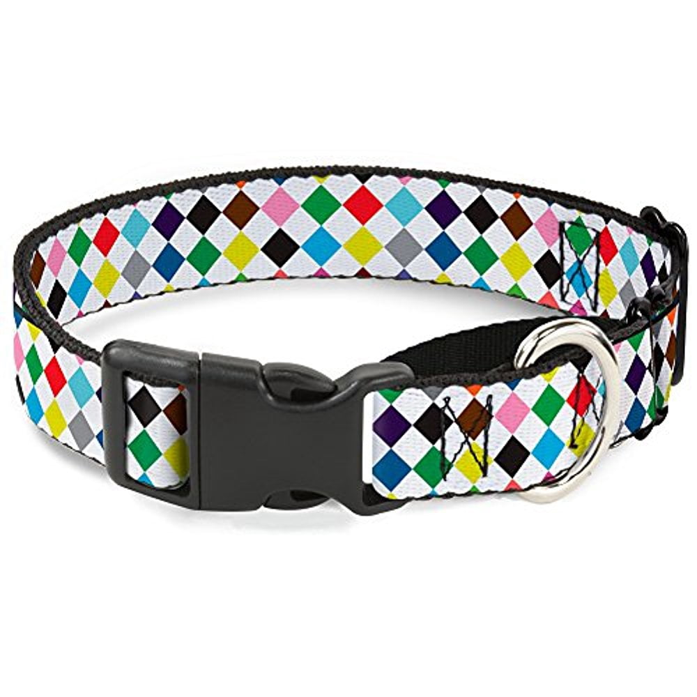 Buckle-Down Diamonds White Multi Color Martingale Dog Collar