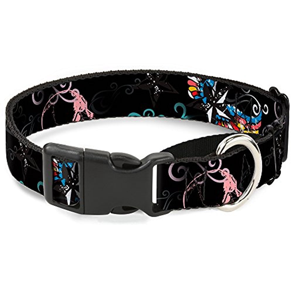 Buckle-Down Die Hard Skulls & Stars2 Black Multi Color Martingale Dog Collar