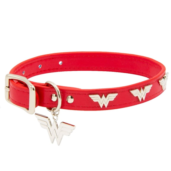 Buckle-Down Dog Collar, DC Comics, Wonder Woman with WW Icon Charms, Extra Extra Large 24 to 31 Inch Length 1.35 Inches Wide