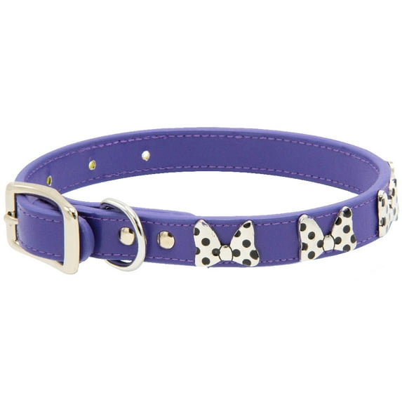 Buckle-Down Dog Collar, Disney, Minnie Mouse Bow with Dots Charms, Extra Extra Large 24 to 31 Inch Length 1.35 Inches Wide