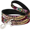 thumbnail image 1 of Buckle-Down Dog Leash Death Before Dishonor Pink Available in Different Lengths and Widths for Small Medium Large Dogs and Cats, 1 of 1