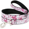 thumbnail image 1 of Buckle-Down Dog Leash Splatter White Pink Available in Different Lengths and Widths for Small Medium Large Dogs and Cats, 1 of 1