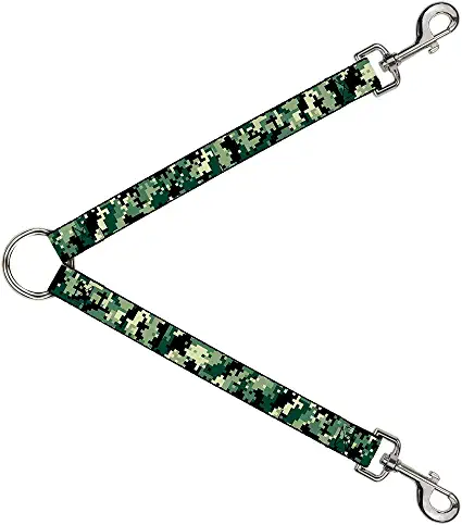 Buckle-Down Dog Leash Splitter Digital Camo 1 Foot Long 1 Inch Wide