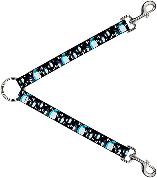 Buckle-Down Dog Leash Splitter Emperor Penguins Gray Blues 1 Foot Long 1 Inch Wide