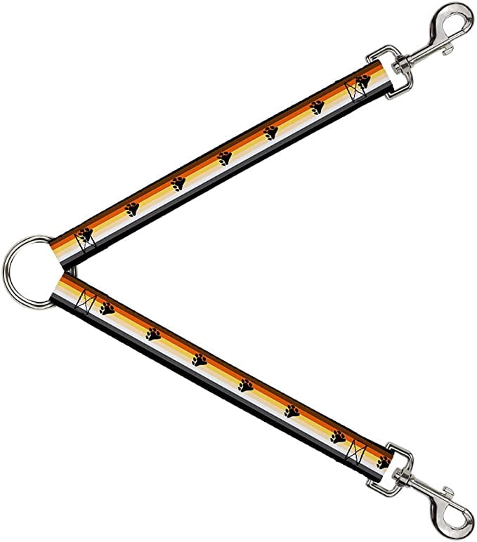 Buckle-Down Dog Leash Splitter Flag Bear Pride2 Black Brown Orange Yellow Tan White Gray 1 Foot Long 1 Inch Wide