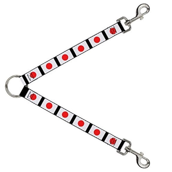 Buckle Down Dog Leash Splitter Japan Flags 1 Foot Long 1 Inch Wide
