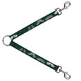 thumbnail image 1 of Buckle Down Dog Leash Splitter Mustaches Green Sketch 1 Foot Long 1 Inch Wide, 1 of 1