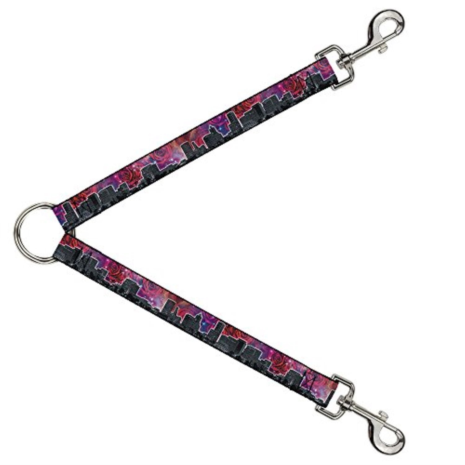 Buckle Down Dog Leash Splitter Portland Vivid Skyline Cosmic Roses 1 Foot Long 1 Inch Wide
