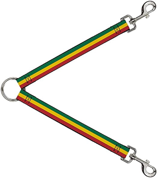 Buckle-Down Dog Leash Splitter Rasta 1 Foot Long 1 Inch Wide