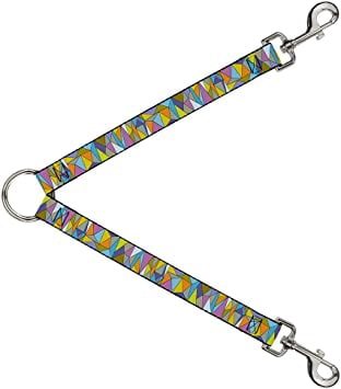 Buckle-Down Dog Leash Splitter Stained Glass Mosaic Multi Color 1 Foot Long 1 Inch Wide