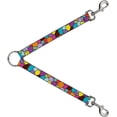 thumbnail image 1 of Buckle-Down Dog Leash Splitter Stained Glass Mosaic2 Multi Color Navy 1 Foot Long 1 Inch Wide, 1 of 1
