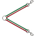 thumbnail image 1 of Buckle-Down Dog Leash Splitter Stripes Green White Red 1 Foot Long 1 Inch Wide, 1 of 1