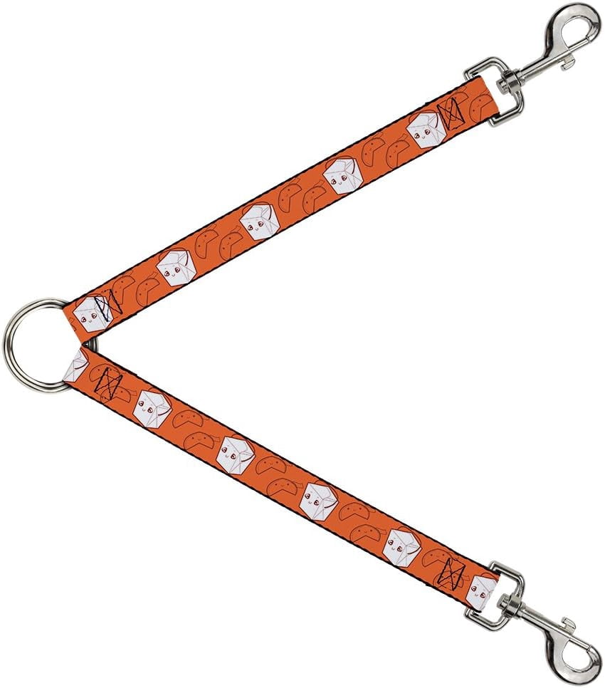 Buckle-Down Dog Leash Splitter Take Out Fortune Cookies Orange 1 Foot Long 1 Inch Wide