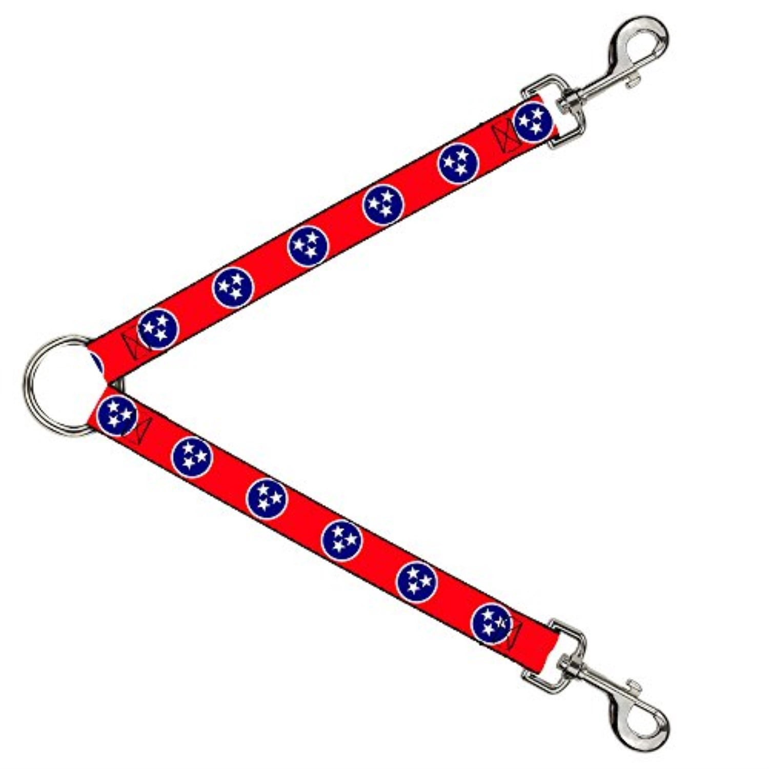 Buckle-Down Dog Leash Splitter Tennessee Flag Stars Red White Blue 1 Foot Long 1 Inch Wide