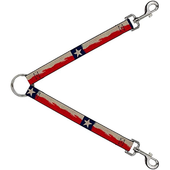 Buckle-Down Dog Leash Splitter Texas Flag Close Up Distressed Painting 1 Foot Long 1 Inch Wide